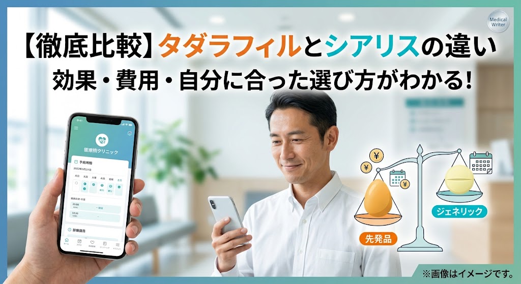 【比較】タダラフィルとシアリスの違いは？国内製錠剤の価格相場と処方プラン