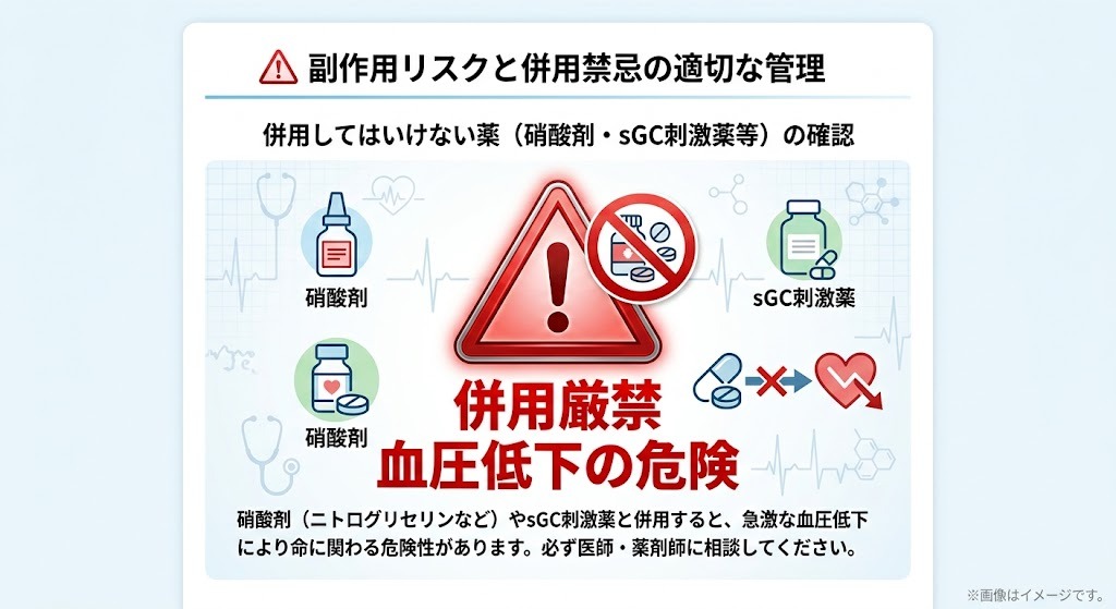 タダラフィルと硝酸剤等との併用禁忌に関する注意喚起