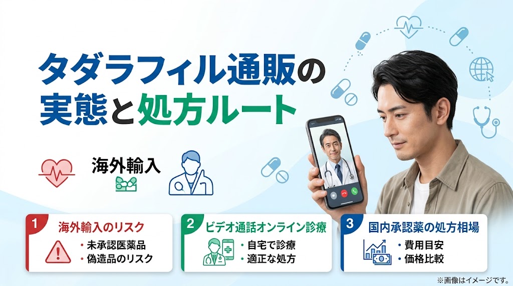 タダラフィル通販の実態は？Amazon・楽天の有無と海外リスク・処方価格を解説