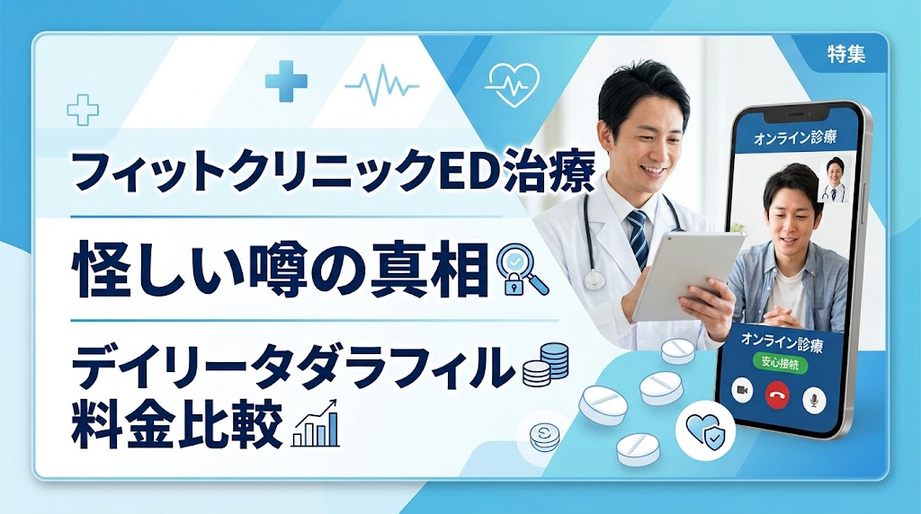 【怪しい？】フィットクリニックED治療の口コミ・評判と偽物説を検証！デイリータダラフィルの料金比較