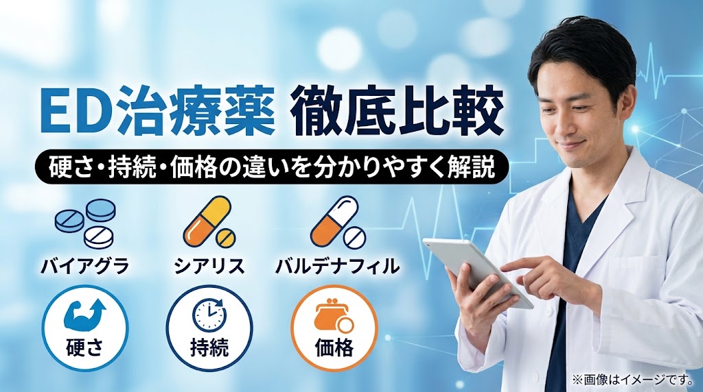 【2026年最新】ED薬のおすすめ比較！硬さ・持続時間・価格の違いと選び方