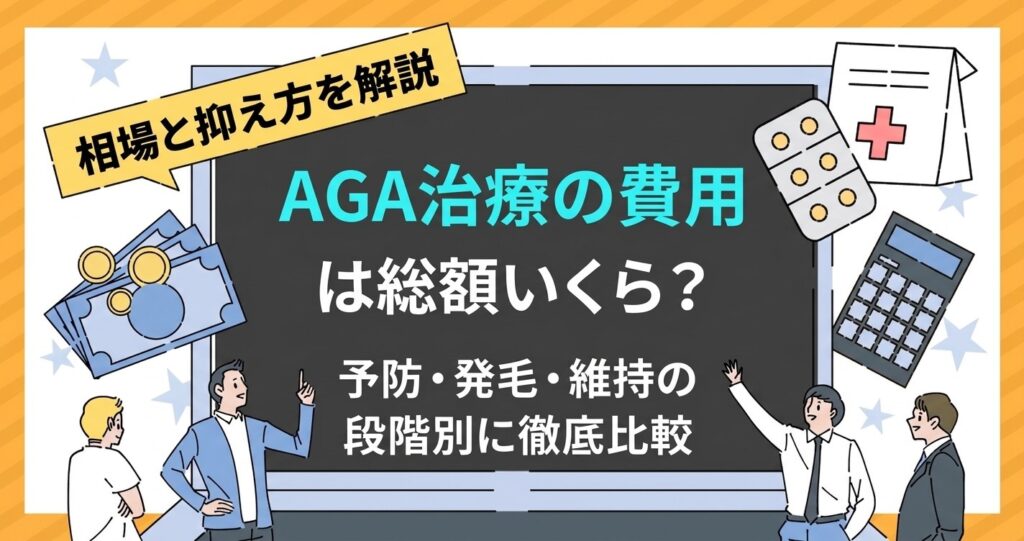 AGA治療の費用は総額いくら？相場と安く抑える方法を段階別に比較