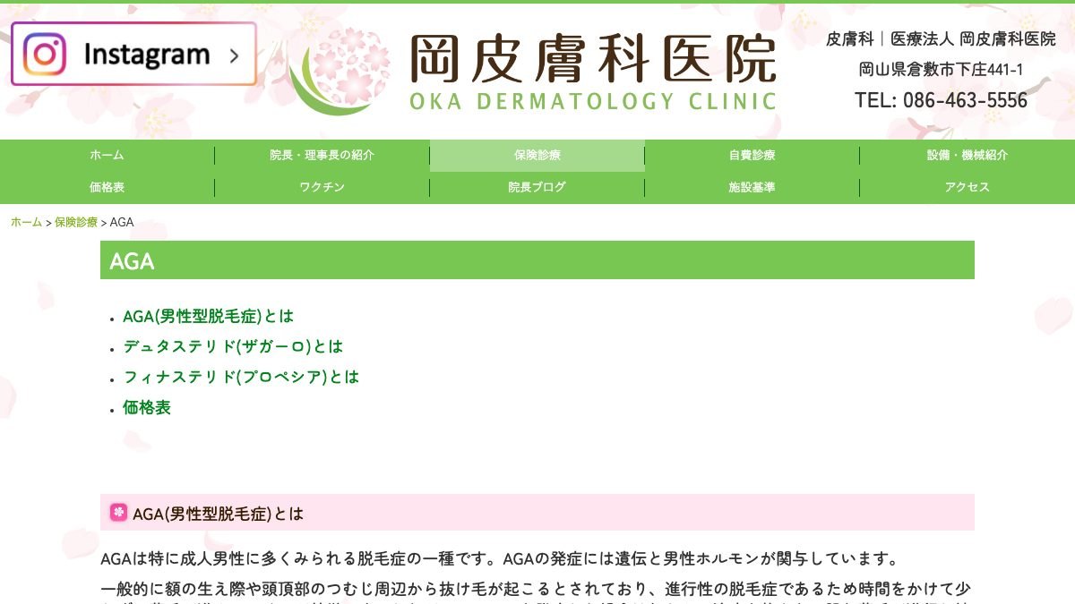 岡皮膚科医院の公式サイト