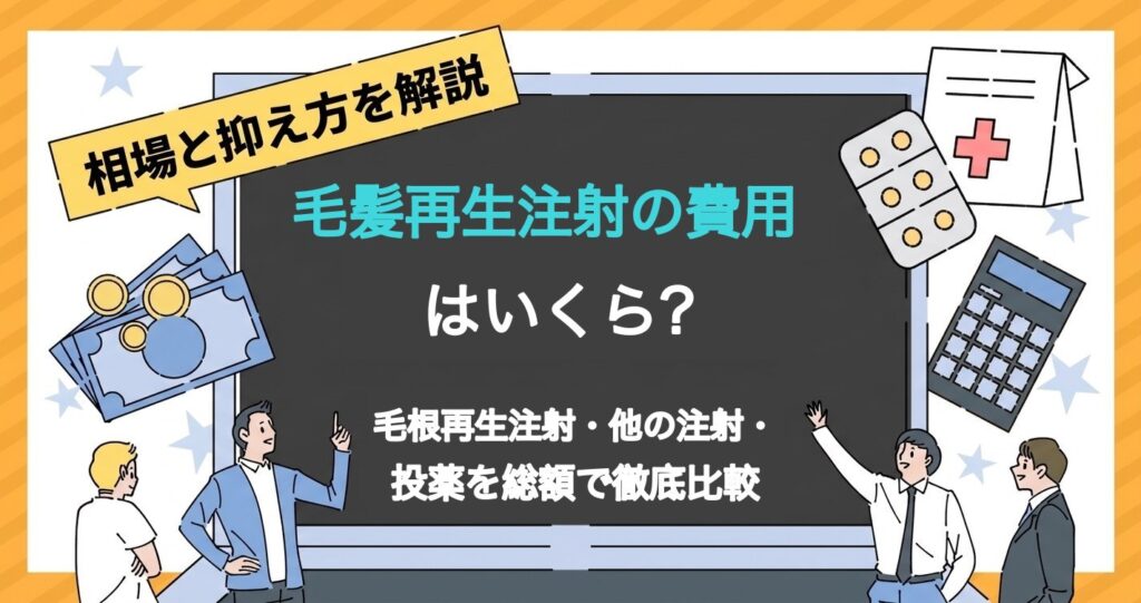 毛髪再生注射の費用はいくら？毛根再生注射・他の注射・投薬を総額で比較