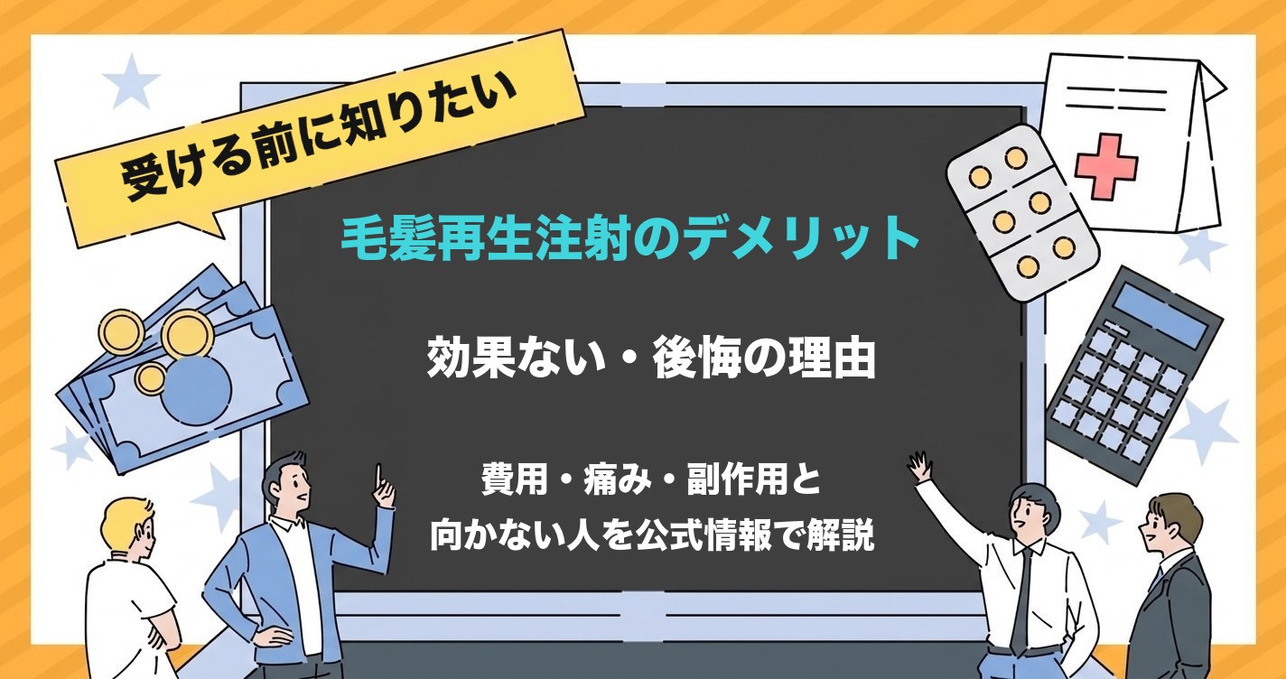 毛髪再生注射のデメリットと効果ない・後悔の理由を解説