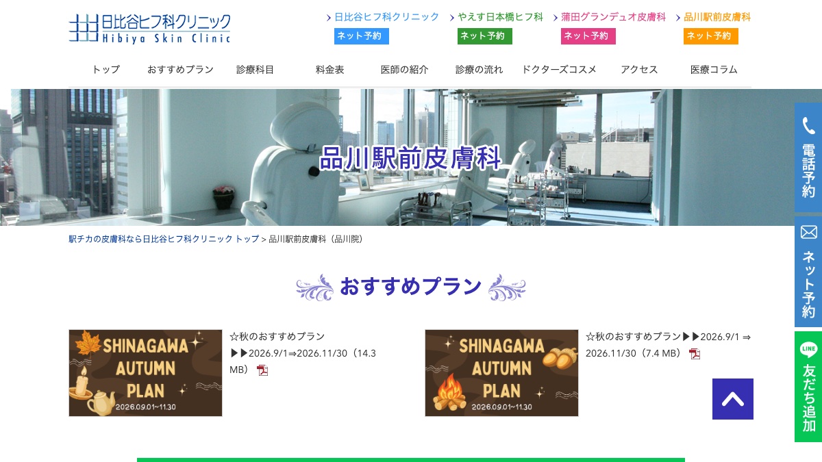 品川駅前皮膚科の公式サイト